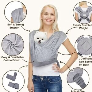 Dog Carriers for Small Dogs, Front Facing Regular, Light Heather Gray Hands Free
